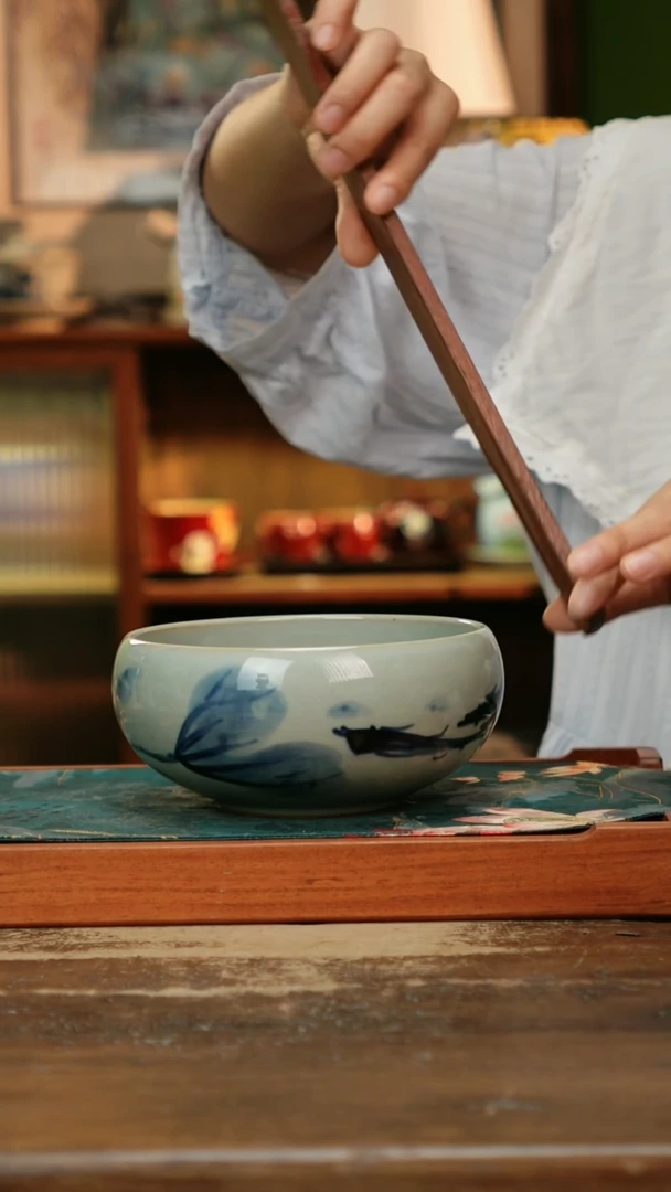 瓷片景德镇纯手工釉下彩精品茶具水杯