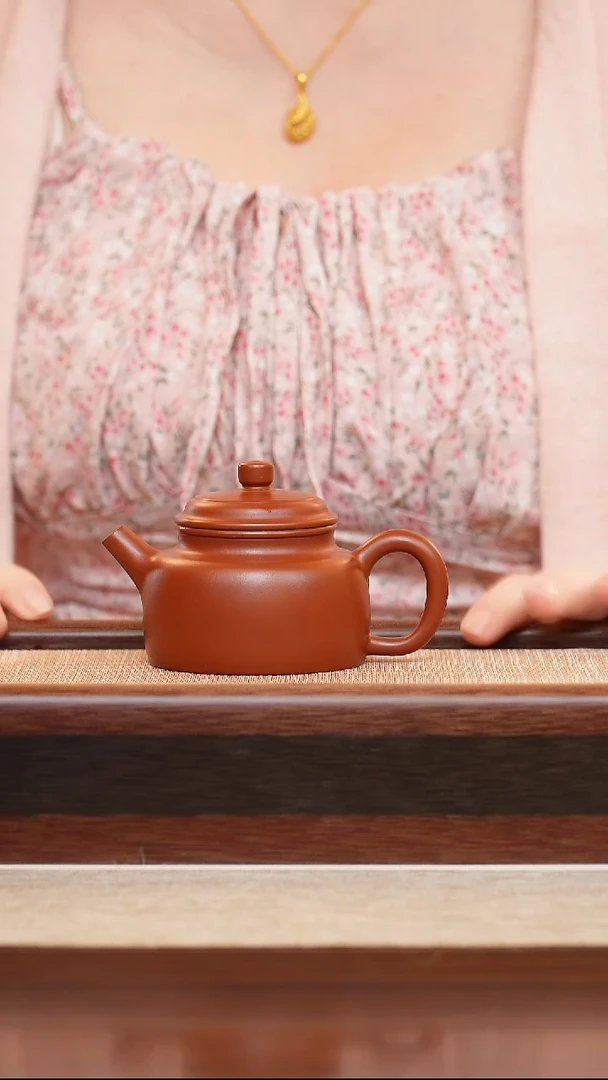 朱泥德钟130cc宜兴手工紫砂壶