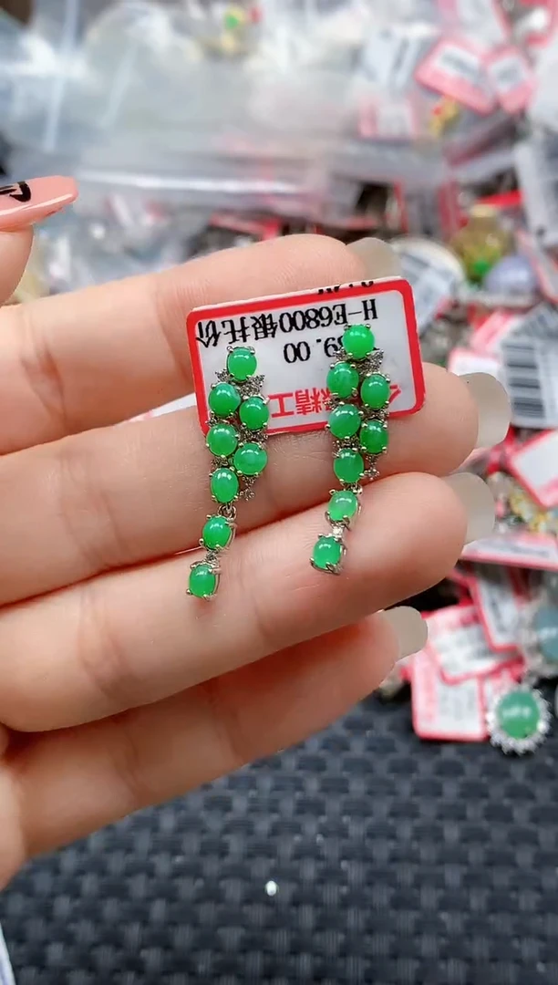 银S925镶嵌戒指翡翠天然A货缅甸翡翠