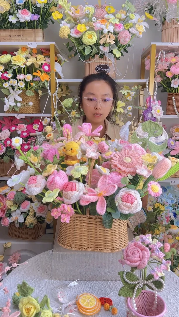 纯手工定制毛线花