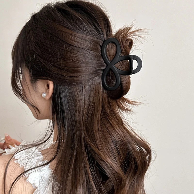 网红夹爆抓夹款扎插梳磨砂亚克力半气质发夹女用水貂鲨鱼韩日头饰