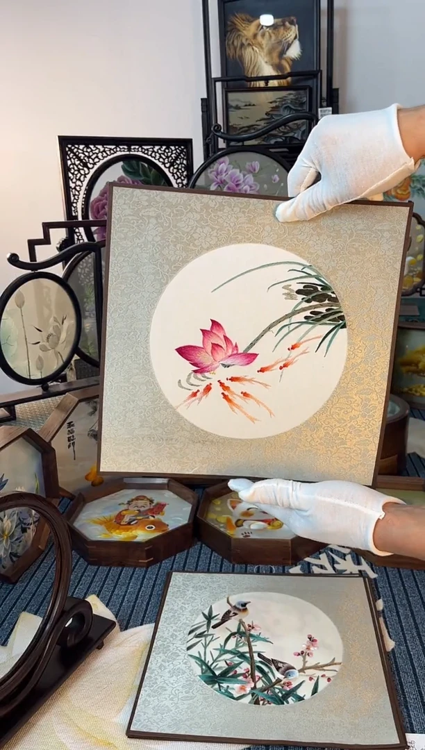 刺绣纯手刺绣工双面绣绣片