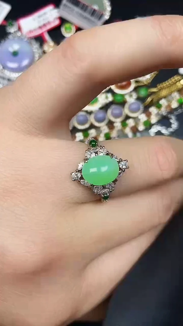 银S925镶嵌戒指翡翠2860