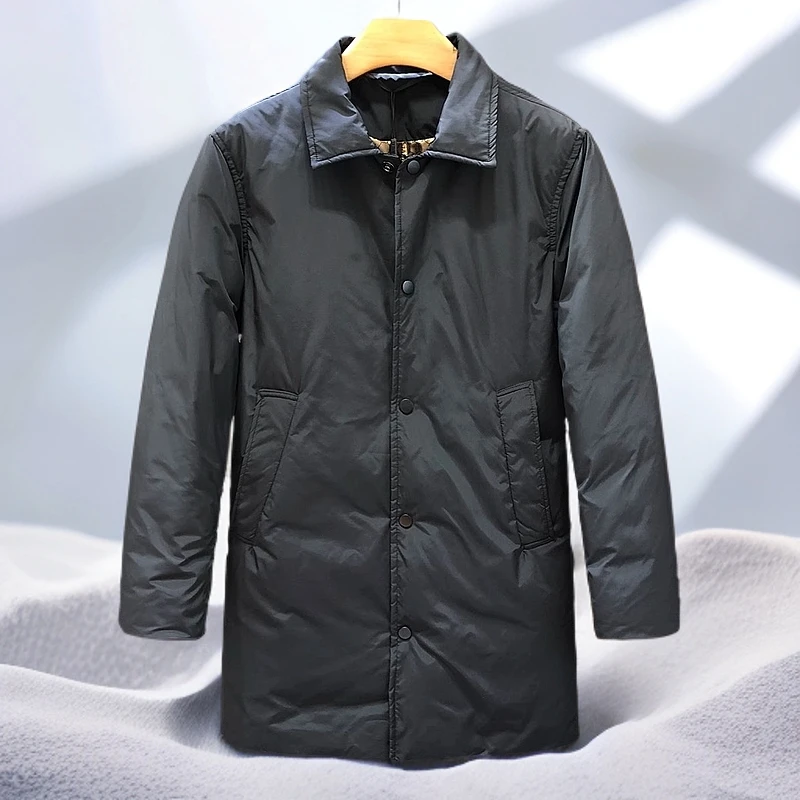 爱若摩根AEROMRGEN中长款羽绒服男冬季新款潮牌帅气保暖羽绒服