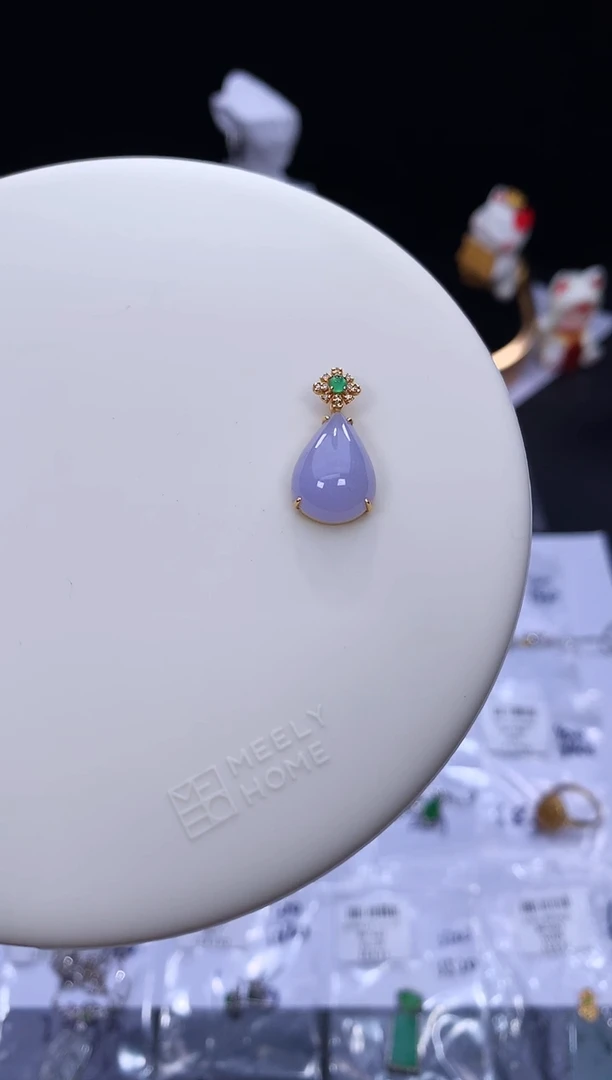 18K金镶嵌挂件翡翠48小时鉴赏期 退货不扣服务费