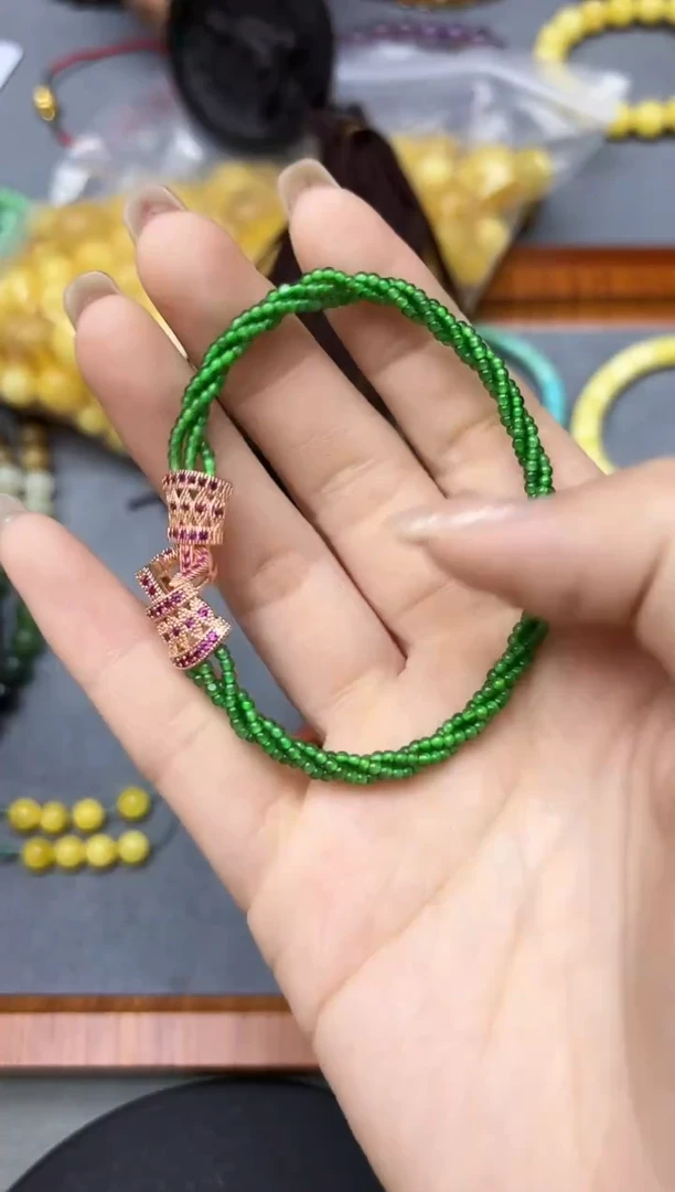 未镶嵌挂件翡翠翡翠小米珠手链YD