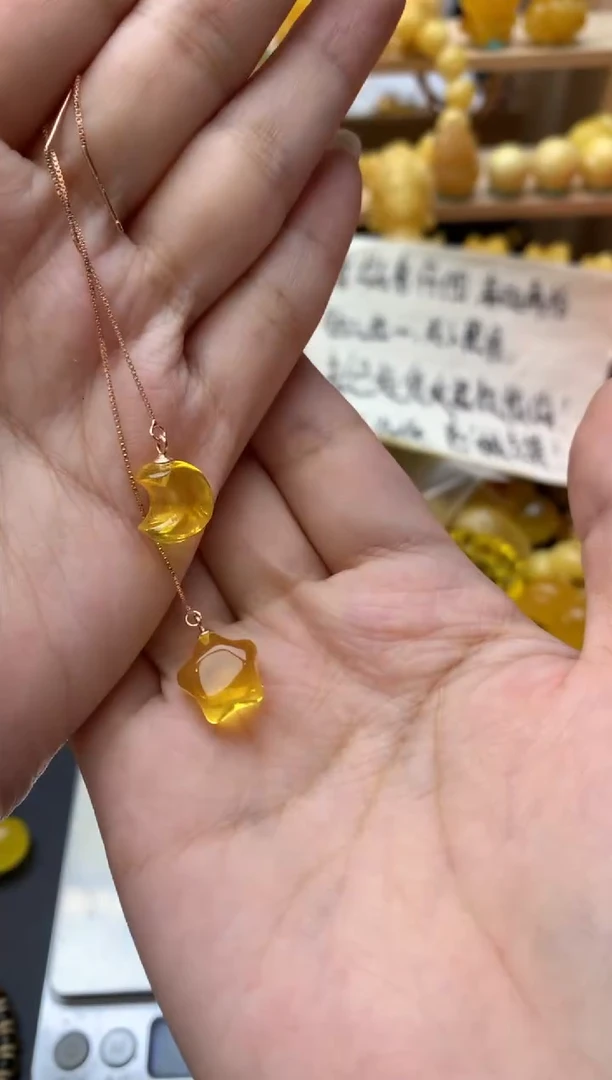 琥珀银S925镶嵌珠宝奇石122琥珀蜜蜡微瑕多样性随机发其一