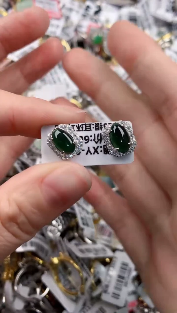 银S925镶嵌戒指翡翠101010---1