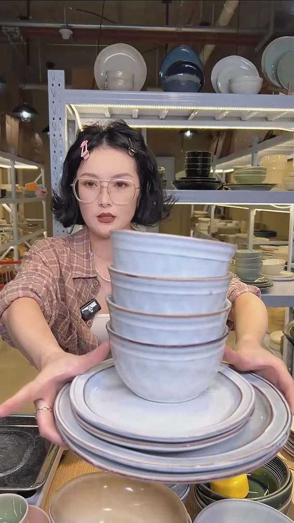 瓷115外贸尾货高温釉下彩陶瓷餐具默认微瑕