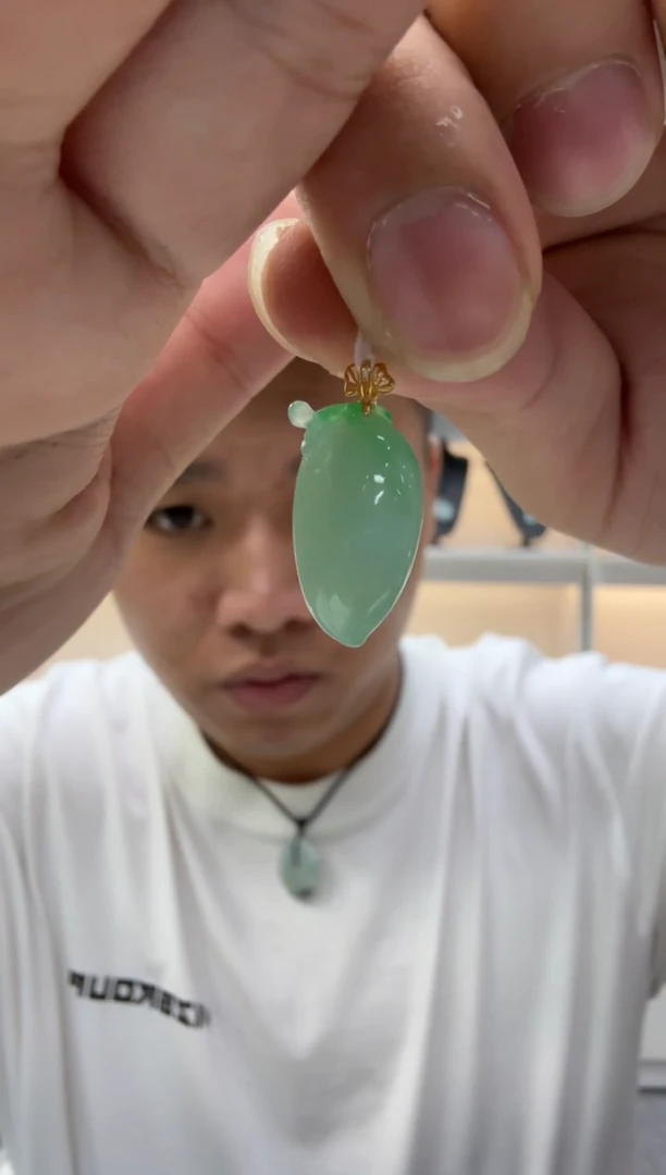 18K金镶嵌挂件翡翠多样性天然翡翠A货孤品