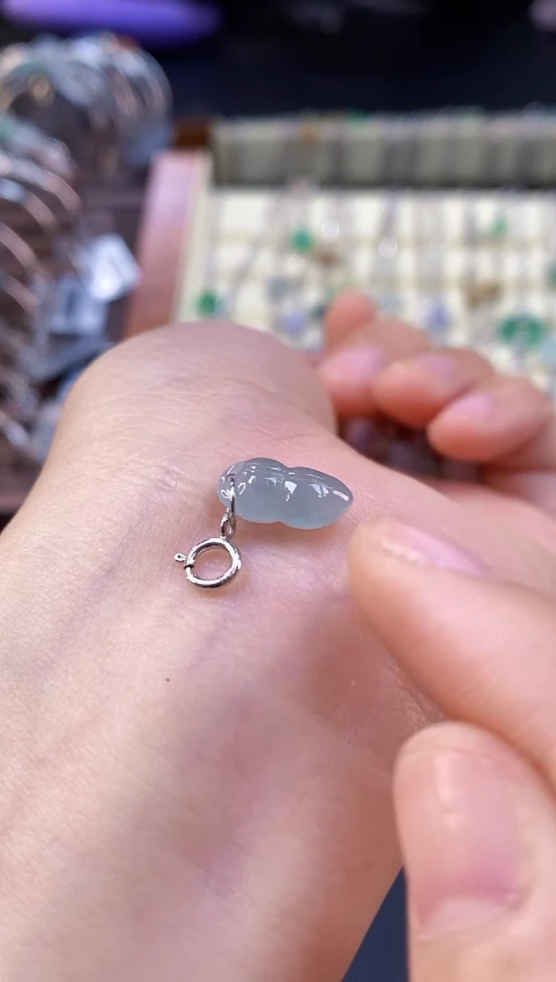 颈饰银S925镶嵌翡翠兰*12580