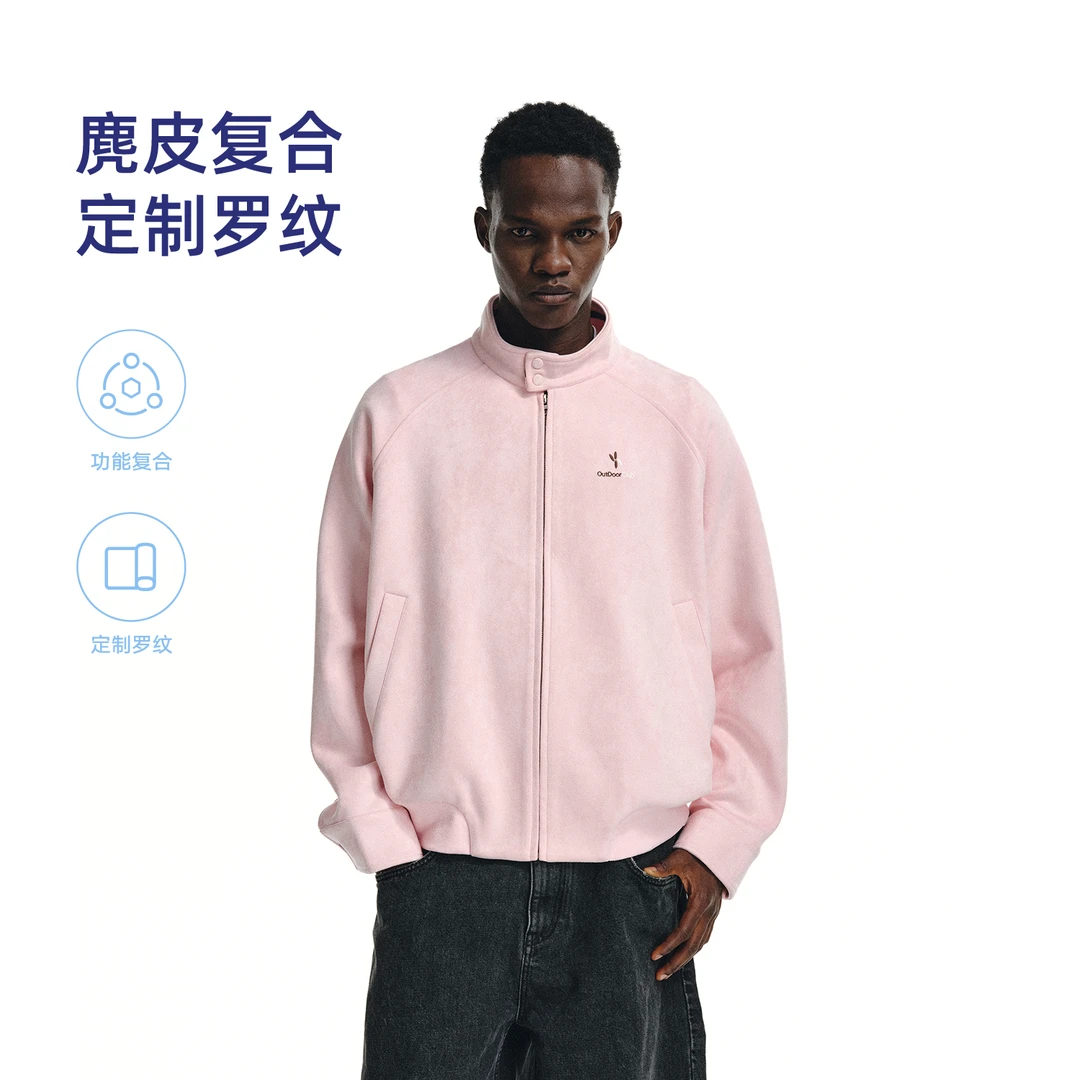 RASS基础哈灵顿麂皮夹克 立领夹克时尚休闲简约情侣