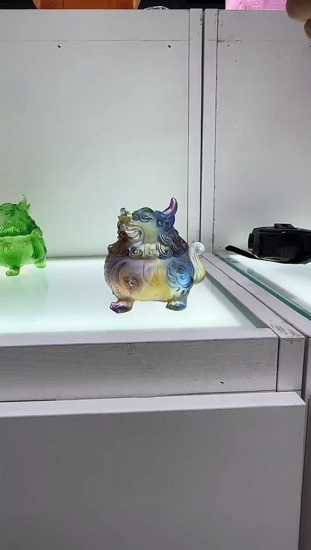 手工艺品琉璃古法琉璃狻猊香炉