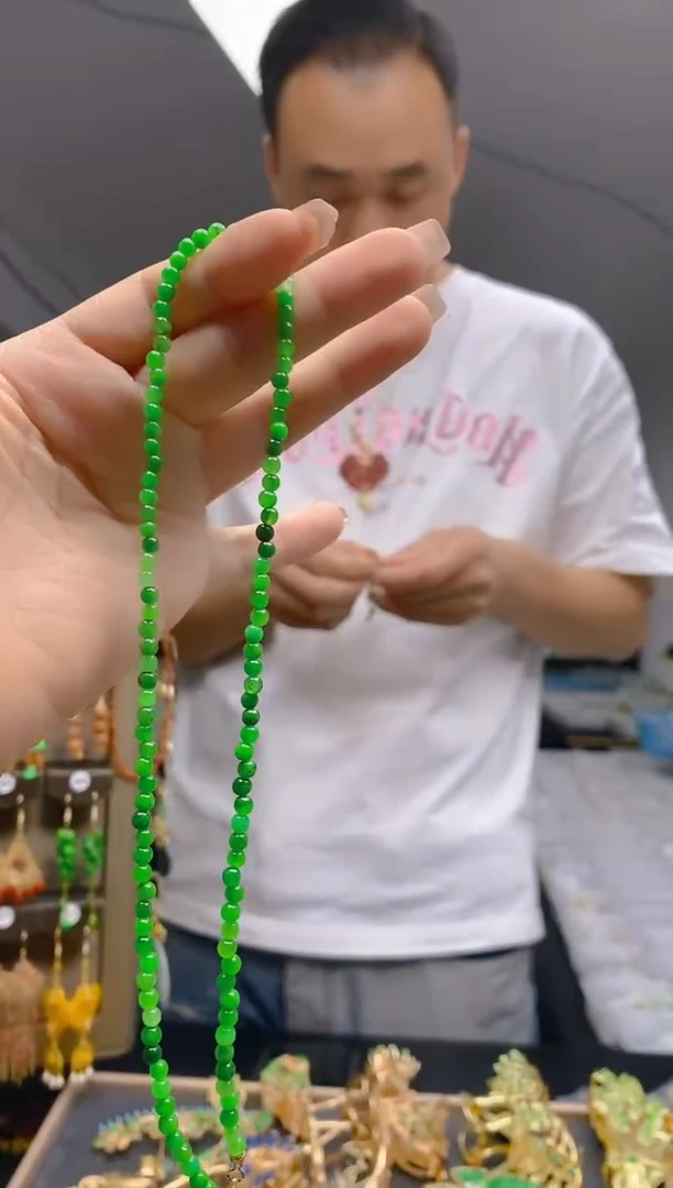 【闪购商品】翡翠耳饰合金165翡翠锁骨链