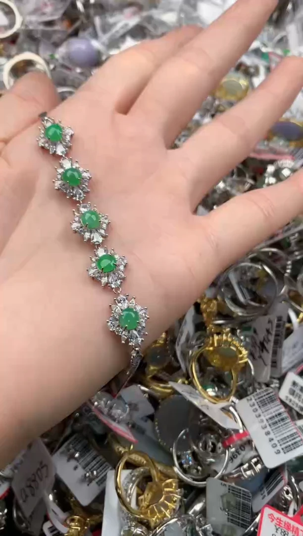 银S925镶嵌戒指翡翠4444-----9