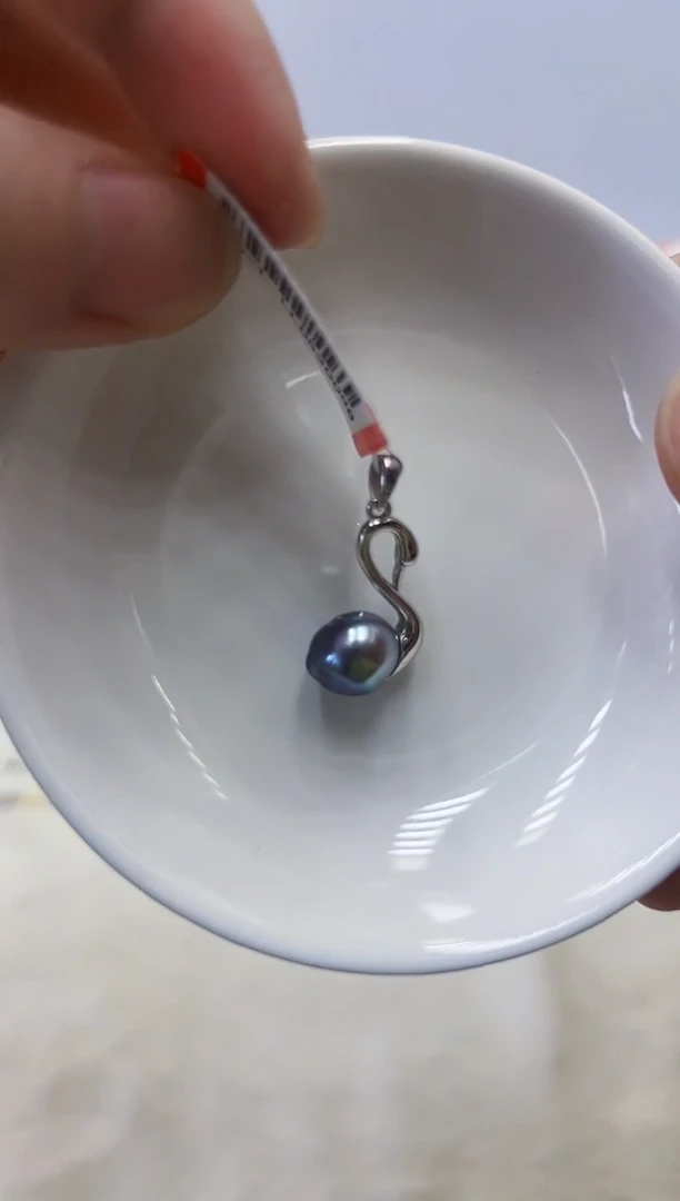 银S925镶嵌海水珍珠DA吊坠9@@ll053