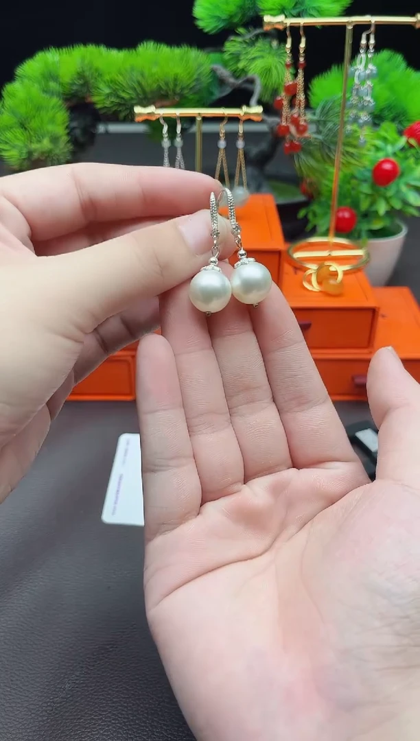 耳饰银S925镶嵌拼合珍珠（马贝珠）239