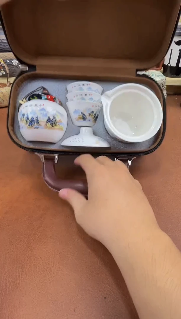 陶瓷茶具摆件旅行套组