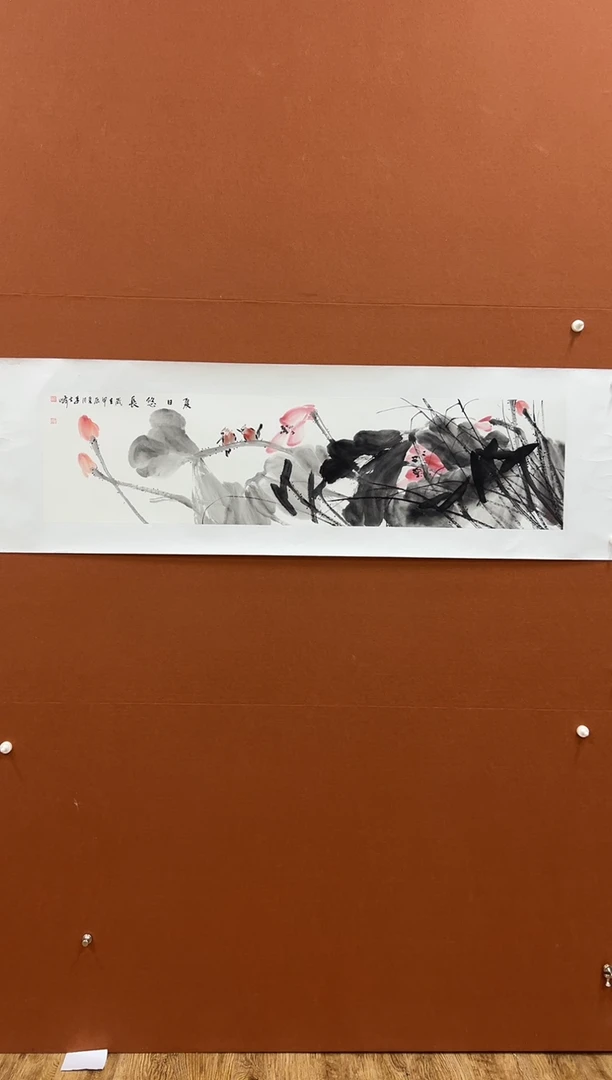 国画李文峰四尺对开花鸟