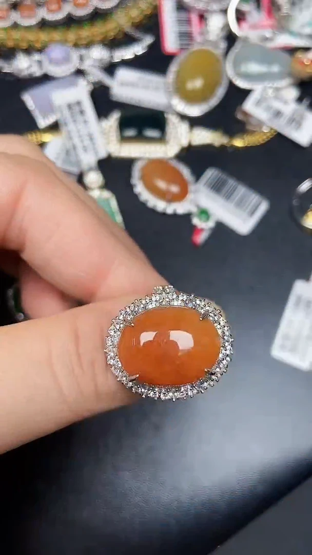 银S925镶嵌戒指翡翠2680