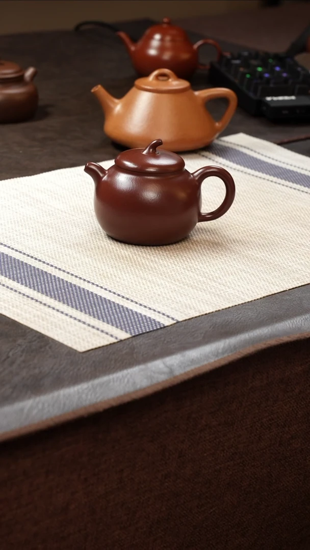茶壶紫砂壶·33紫朱泥茄瓜175cc