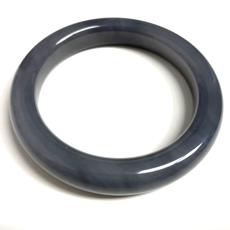 【欣妈珠宝】和田玉烟紫手镯帝王紫(高货)