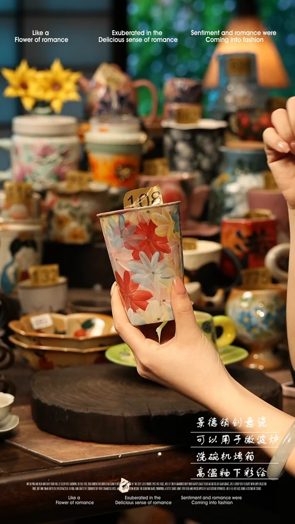 陶瓷景德镇高温釉下彩手工手绘款式