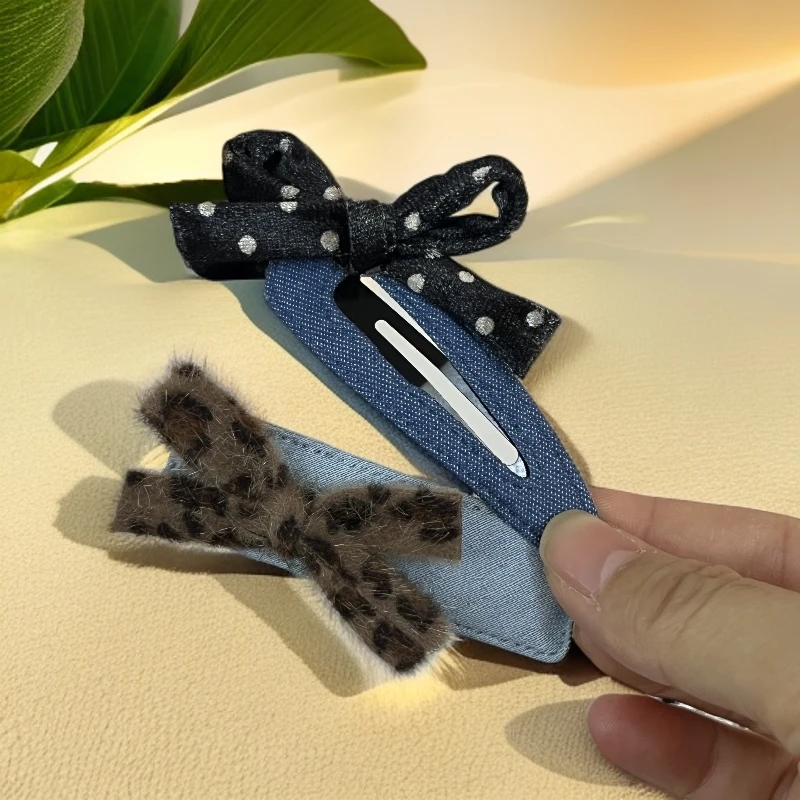 边夹刘海夹BB夹掰掰夹蝴蝶结发卡牛仔发卡时尚网红气质发夹可爱