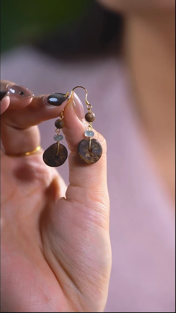 泥塑纽扣沉沉耳勾款