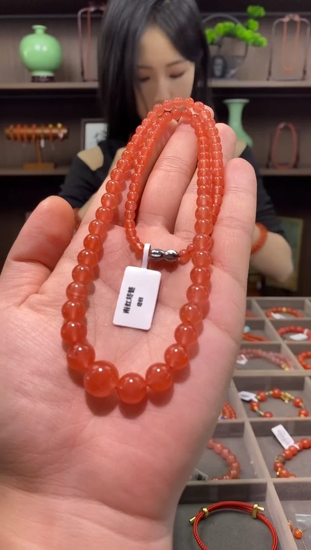 项链合金南红玛瑙南红塔链项链 4mm-12mm 多样性发一