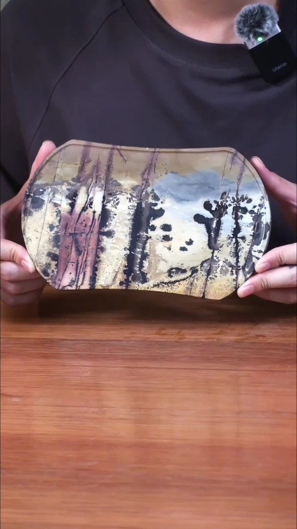 天然国画石茶具套装