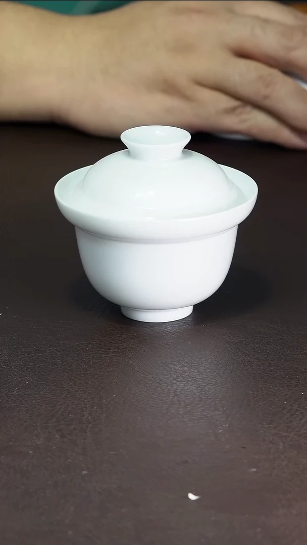 陶福利8.0折腰白瓷薄胎盖碗150ml