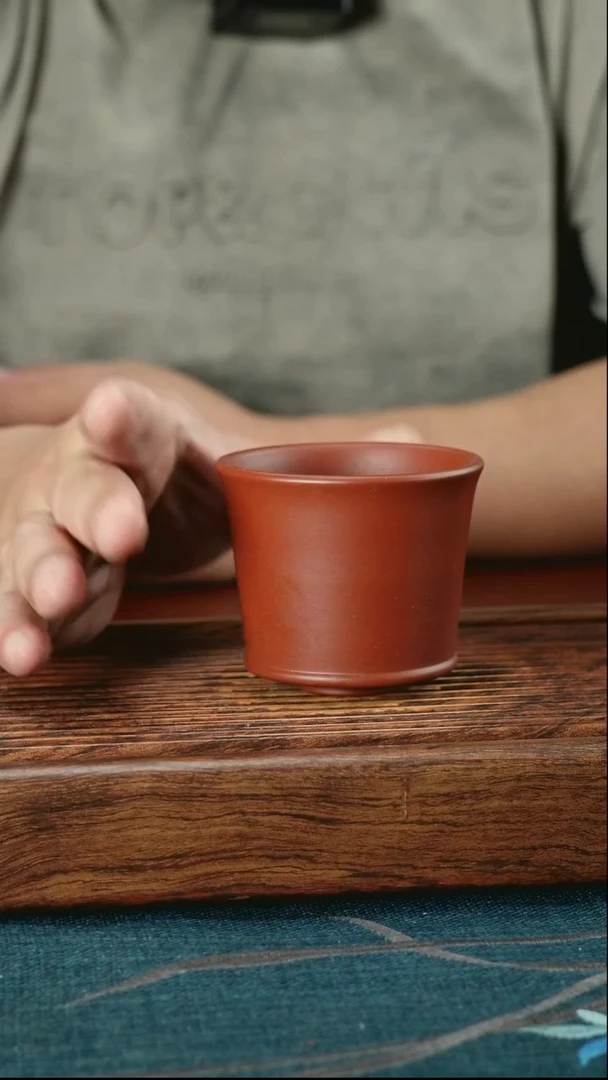 茶杯紫砂大红袍小底光杯