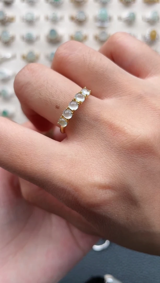 翡翠戒指银S925镶嵌1111