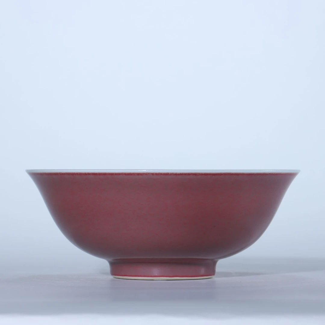 Lot.062 170 清乾隆 红釉碗 H:6.2cm;D:16cm