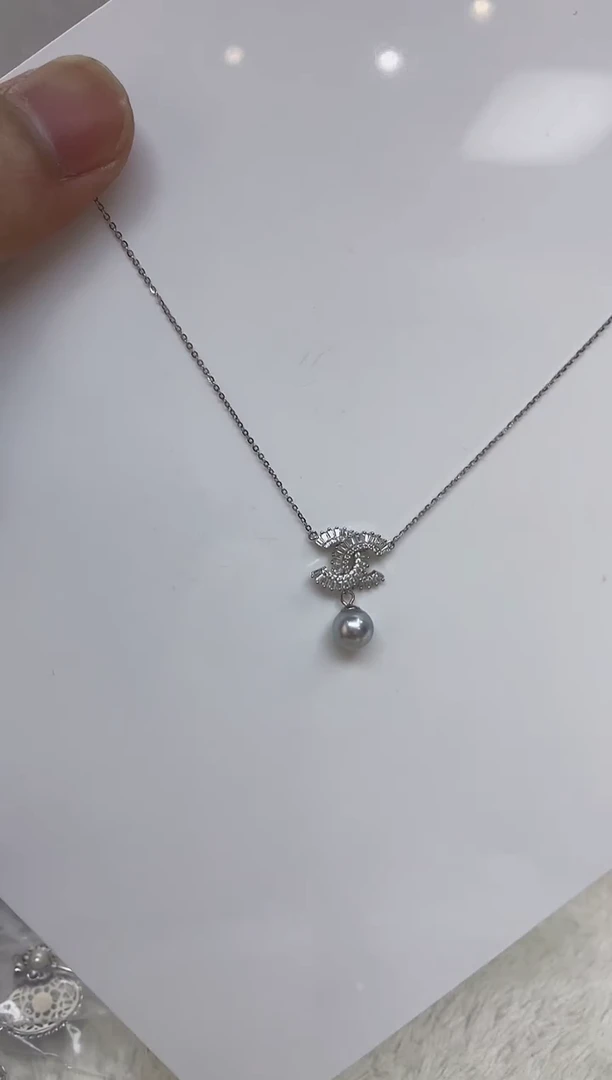海水珍珠银S925镶嵌颈饰