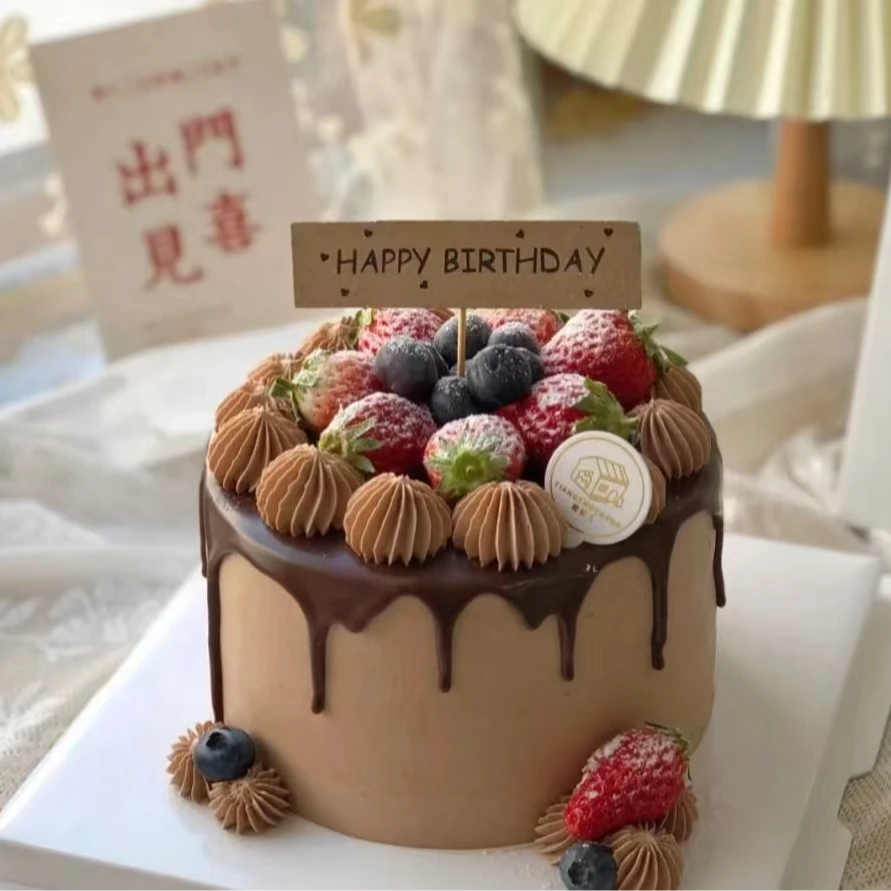 朝花夕食4寸草莓巧克力生日蛋糕