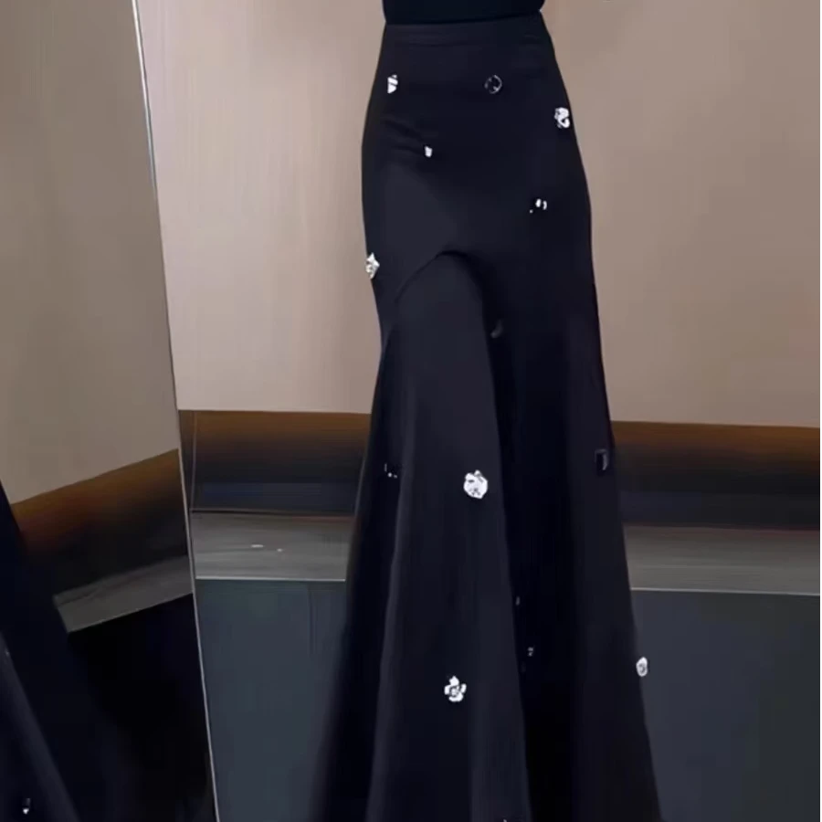 〖猫姐衣橱〗秋冬新款时尚重工串珠亮片鱼尾长裙211