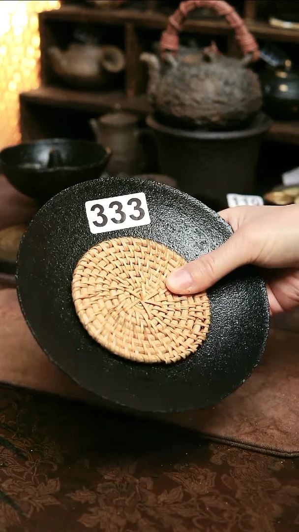 紫砂全手工黑色壶承