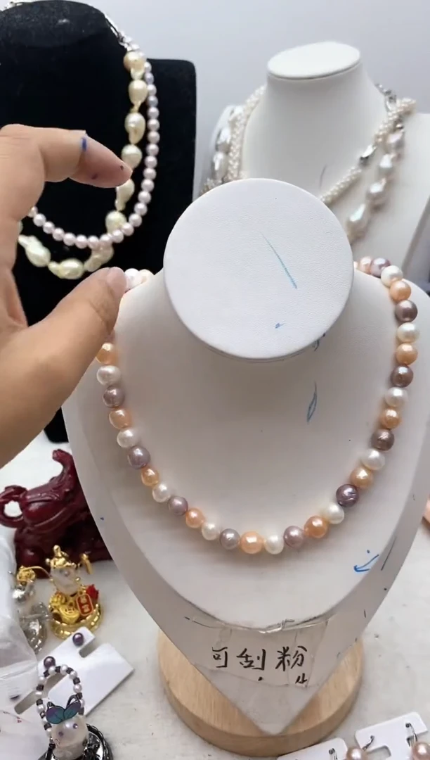 【闪购商品】淡水珍珠颈饰钛钢56