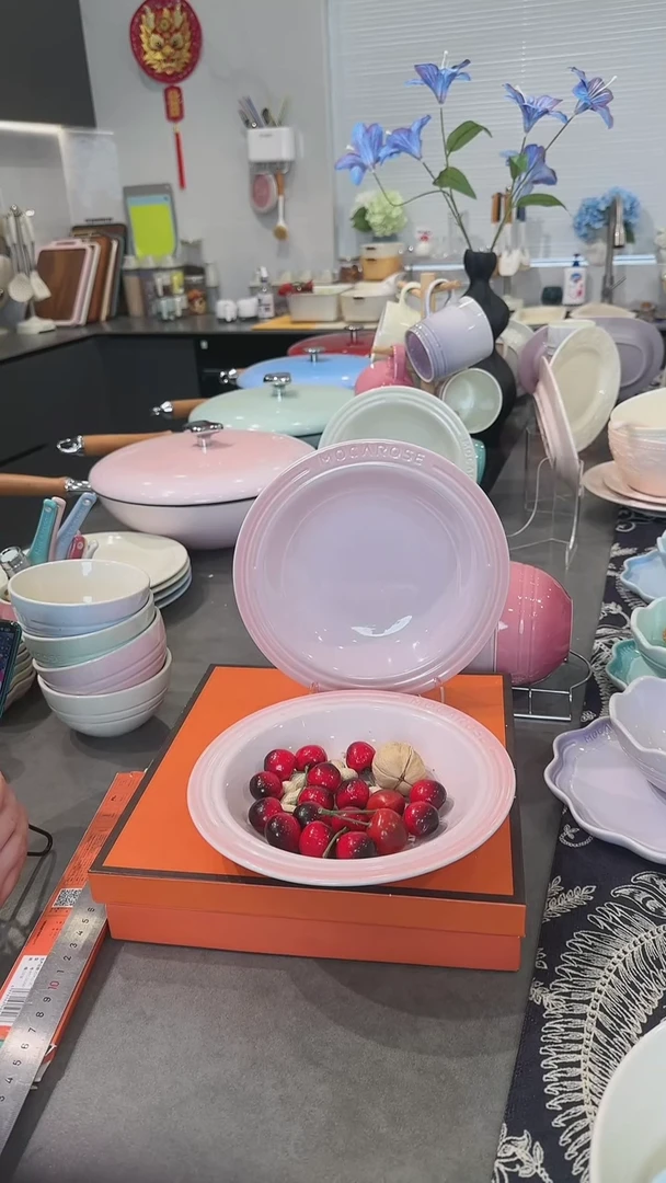 【闪购商品】瓷【2个装】樱花粉草帽盘-20cm