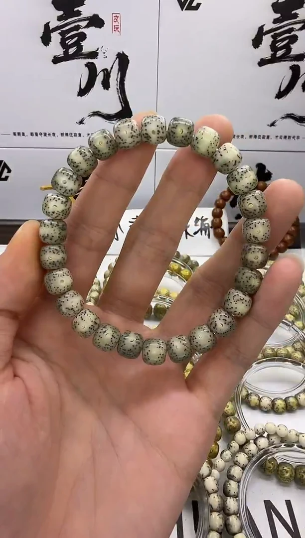 手串星月菩提9/8 一线天 眼留白 冰糖玉化 同枝果  B2