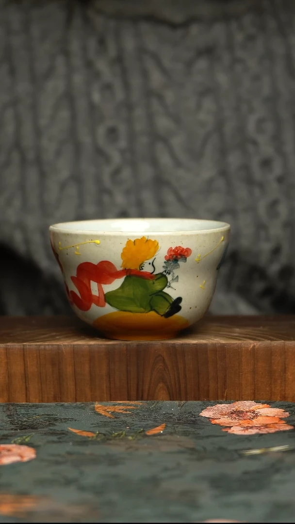 杯釉下彩手工手绘同款陶器