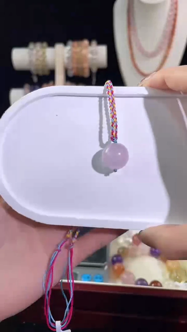 颈饰银S925镶嵌水晶福利款粉水编织项链