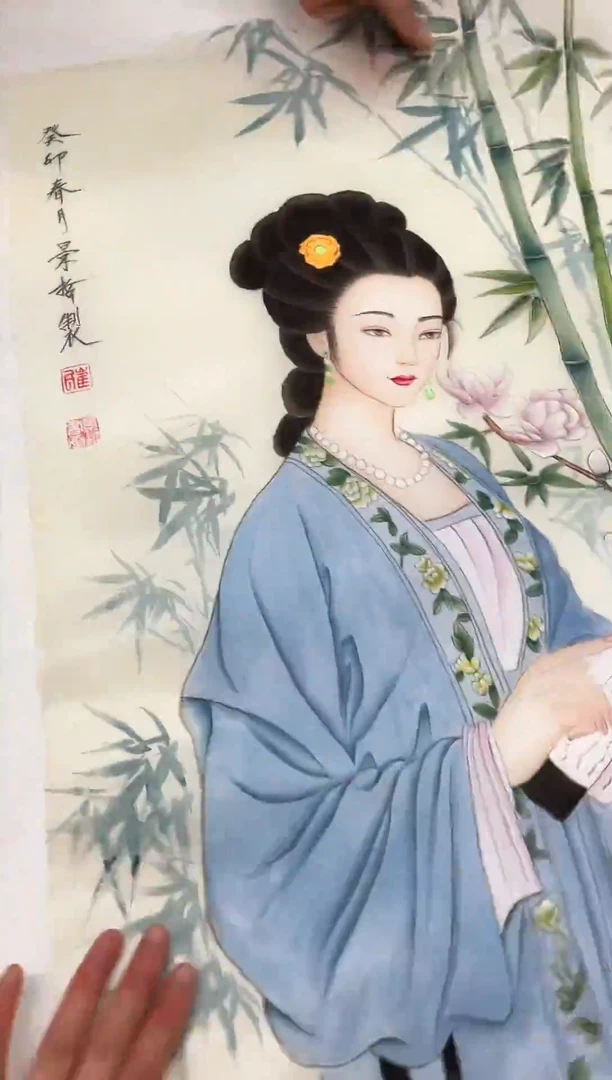 精品国画花鸟作品绢布