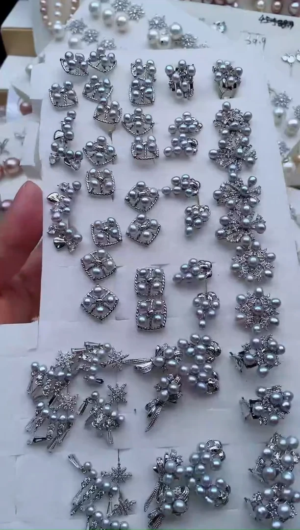 合金耳饰淡水珍珠多样性发其一，非无暇