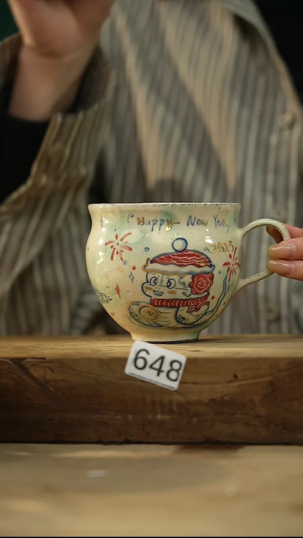 【闪购商品】瓷片新品 设计师手作款 手绘点金系列咖啡杯