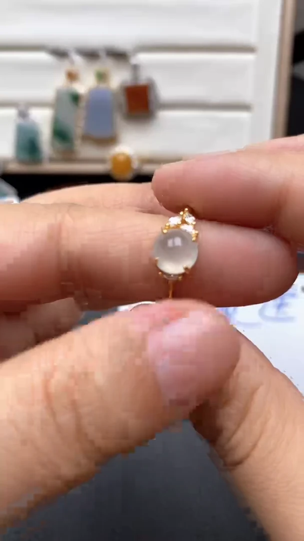 银S925镶嵌戒指翡翠1
