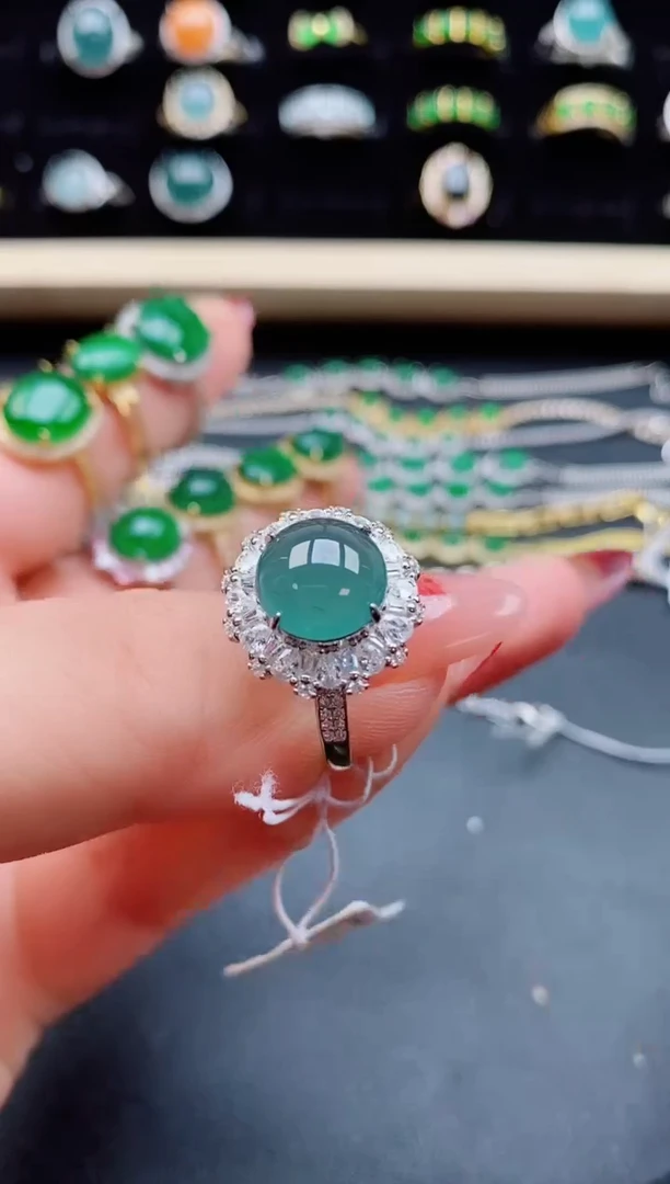 【闪购商品】翡翠戒指银S925镶嵌5080550