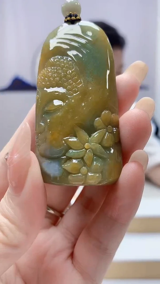 未镶嵌定制翡翠4917DD-毛货挂件36
